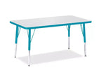 Baies Élémentaire Hauteur Couleur Bord Table Rectangle (24 x 36) en Bleu