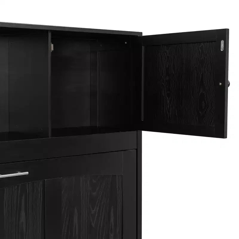 Lit escamotable grand format avec accents en X et armoires de rangement rustiques