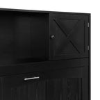 Lit escamotable grand format avec accents en X et armoires de rangement rustiques