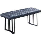 Banc de salle à manger capitonné en similicuir gris foncé et noir 47