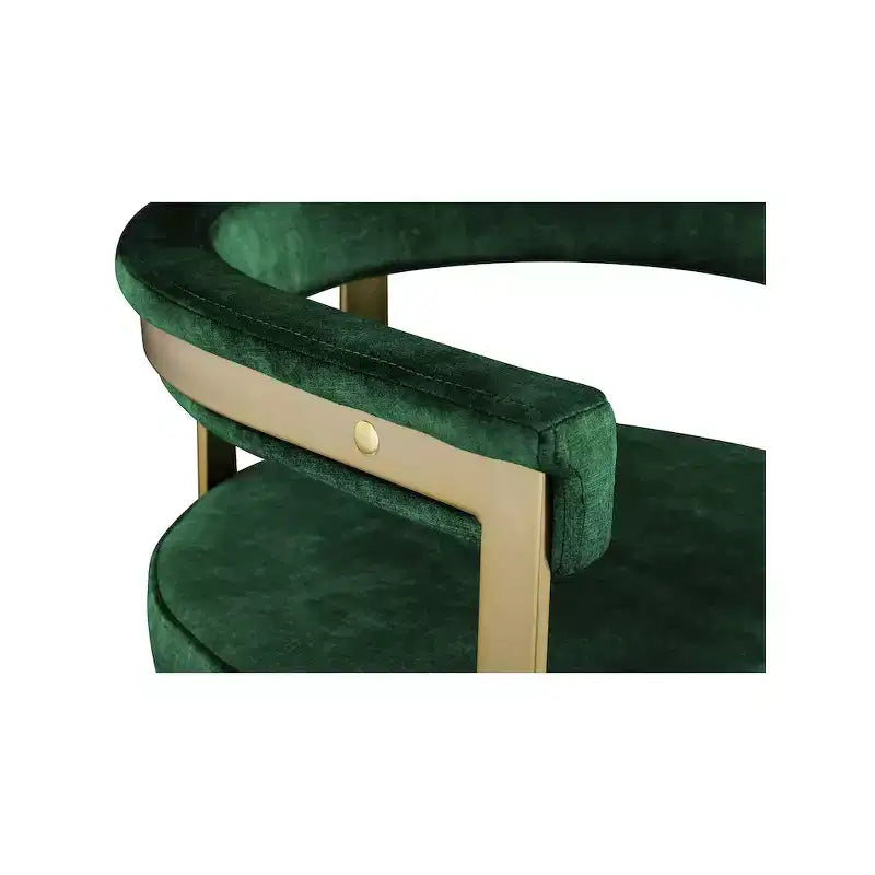 Tabouret de comptoir Marcello en velours vert, lot de 2