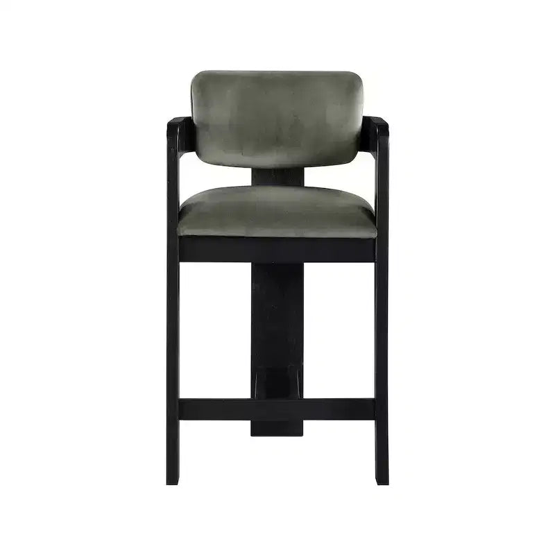Tabouret Sacha en velours vert