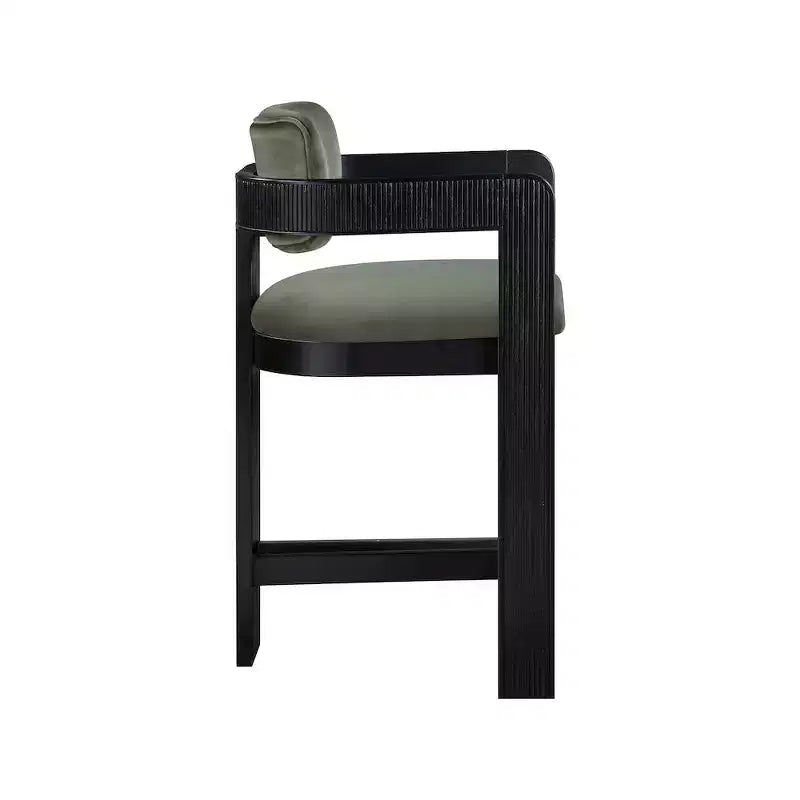 Tabouret Sacha en velours vert