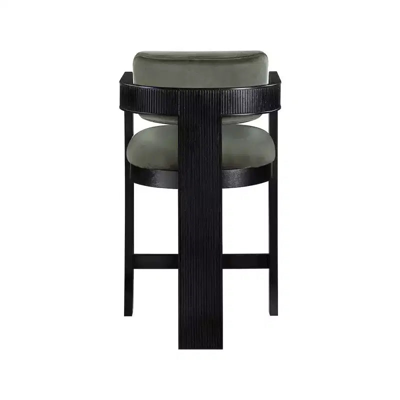 Tabouret Sacha en velours vert