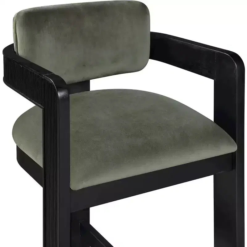 Tabouret Sacha en velours vert