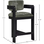 Tabouret Sacha en velours vert