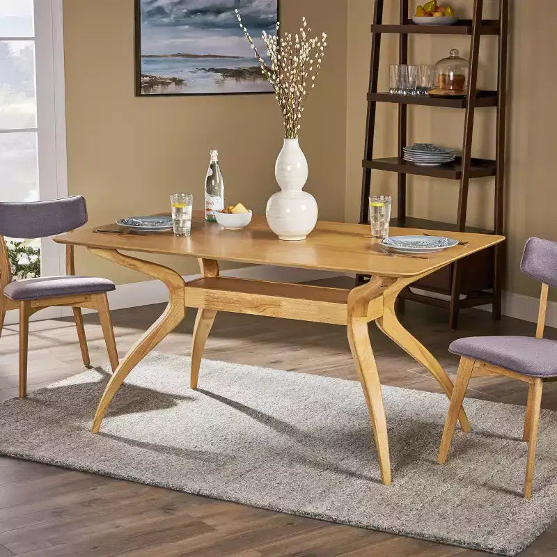 Christopher Knight Home Salli Mid Century Modern Wood Rectangular Dining Table