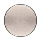 Pouf ottoman cylindrique rayé en mélange de jute naturel et gris, 18 pouces