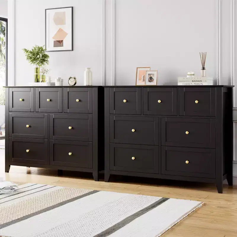 Commode à 7 tiroirs, meuble de rangement en bois avec grand espace de rangement pour chambre, salon, entrée