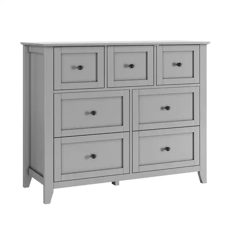 Commode à 7 tiroirs, meuble de rangement en bois avec grand espace de rangement pour chambre, salon, entrée
