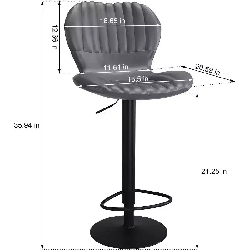 4 tabourets de bar pivotants réglables, chaises modernes à dossier haut de hauteur comptoir avec sièges rembourrés, tabourets de cuisine rembourrés