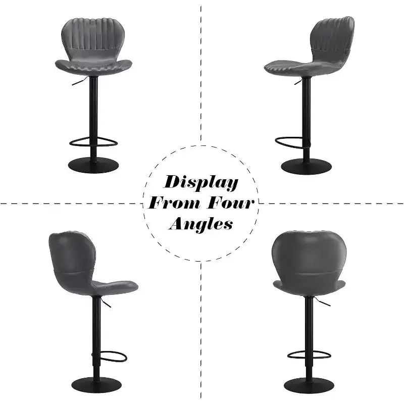 4 tabourets de bar pivotants réglables, chaises modernes à dossier haut de hauteur comptoir avec sièges rembourrés, tabourets de cuisine rembourrés