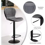 4 tabourets de bar pivotants réglables, chaises modernes à dossier haut de hauteur comptoir avec sièges rembourrés, tabourets de cuisine rembourrés