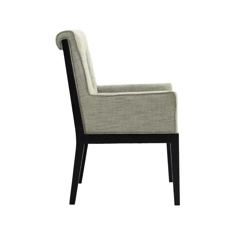 Chaise de salle à manger avec accoudoirs en tissu texturé lin Gwendolyn