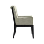 Chaise de salle à manger avec accoudoirs en tissu texturé lin Gwendolyn