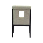 Chaise de salle à manger avec accoudoirs en tissu texturé lin Gwendolyn