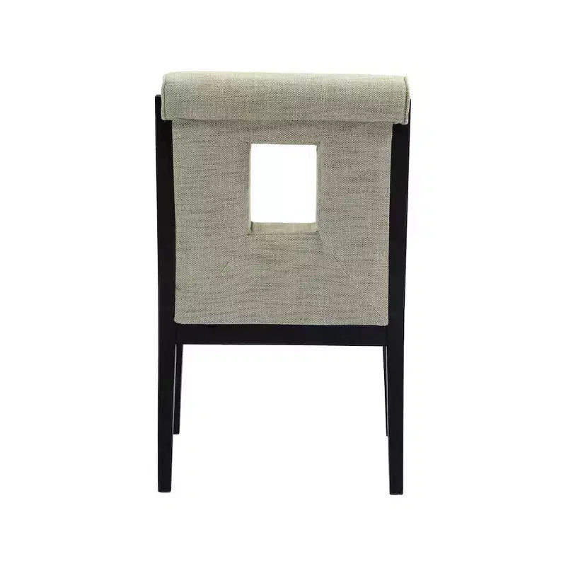 Chaise de salle à manger avec accoudoirs en tissu texturé lin Gwendolyn