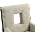 Chaise de salle à manger avec accoudoirs en tissu texturé lin Gwendolyn