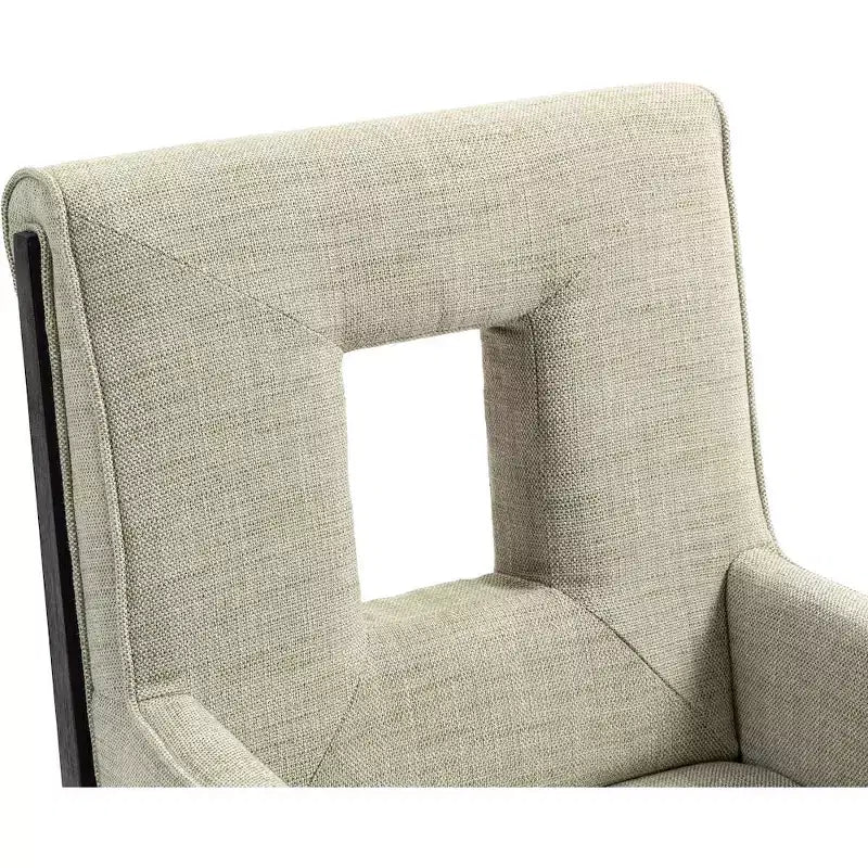 Chaise de salle à manger avec accoudoirs en tissu texturé lin Gwendolyn