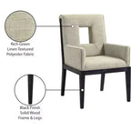 Chaise de salle à manger avec accoudoirs en tissu texturé lin Gwendolyn