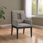 Chaise de salle à manger avec accoudoirs en tissu texturé lin Gwendolyn