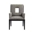 Chaise de salle à manger avec accoudoirs en tissu texturé lin Gwendolyn