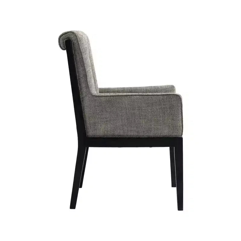 Chaise de salle à manger avec accoudoirs en tissu texturé lin Gwendolyn