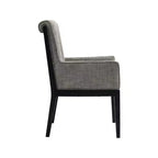 Chaise de salle à manger avec accoudoirs en tissu texturé lin Gwendolyn