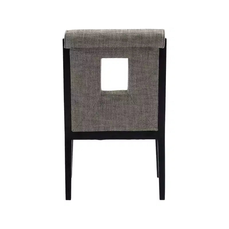 Chaise de salle à manger avec accoudoirs en tissu texturé lin Gwendolyn