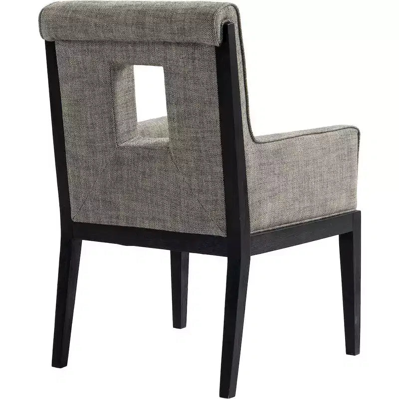 Chaise de salle à manger avec accoudoirs en tissu texturé lin Gwendolyn