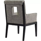 Chaise de salle à manger avec accoudoirs en tissu texturé lin Gwendolyn