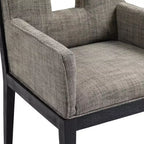 Chaise de salle à manger avec accoudoirs en tissu texturé lin Gwendolyn