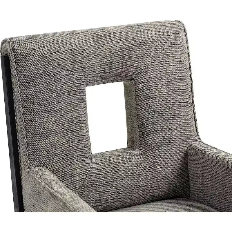 Chaise de salle à manger avec accoudoirs en tissu texturé lin Gwendolyn