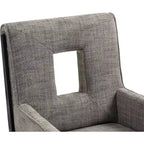 Chaise de salle à manger avec accoudoirs en tissu texturé lin Gwendolyn