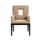 Chaise de salle à manger avec accoudoirs en tissu texturé lin Gwendolyn