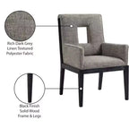 Chaise de salle à manger avec accoudoirs en tissu texturé lin Gwendolyn
