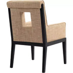 Chaise de salle à manger avec accoudoirs en tissu texturé lin Gwendolyn