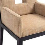 Chaise de salle à manger avec accoudoirs en tissu texturé lin Gwendolyn