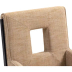 Chaise de salle à manger avec accoudoirs en tissu texturé lin Gwendolyn