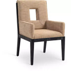 Meridian Furniture,Gwendolyn Linen Textured Fabric Dining Arm Chair