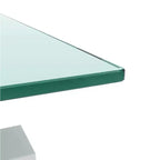 Table basse moderne en verre avec espace de rangement à double couche et pieds en tube métallique pour salon ou bureau