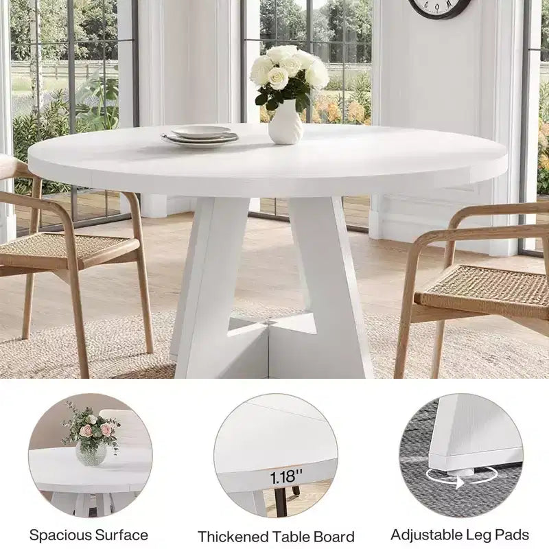 Table de ferme ronde de 47 pouces