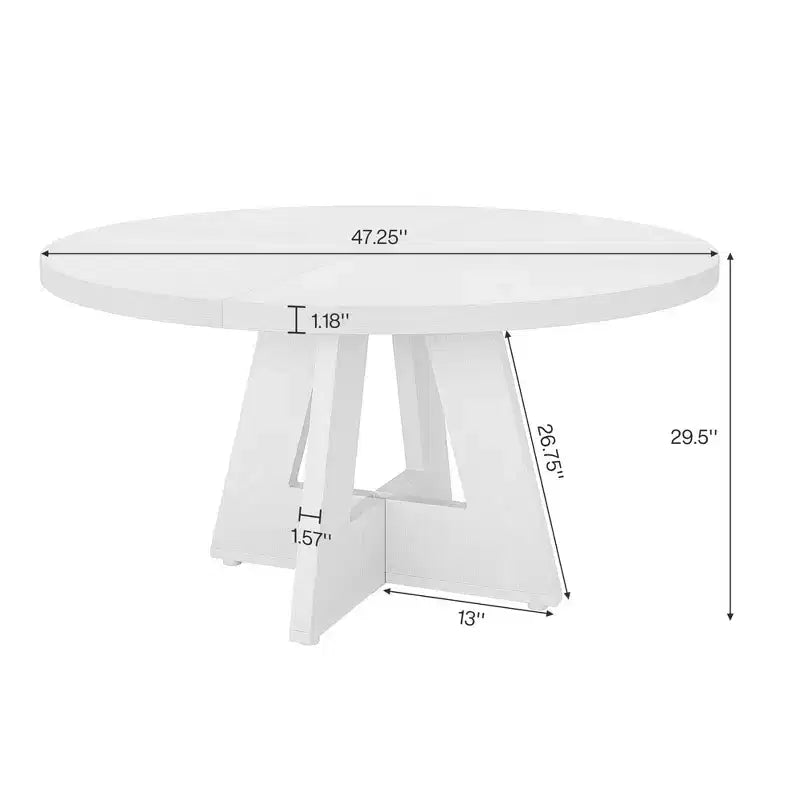 Table de ferme ronde de 47 pouces