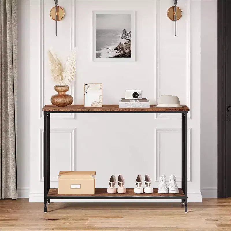 Console étroite pour entrée, Table basse de style industriel