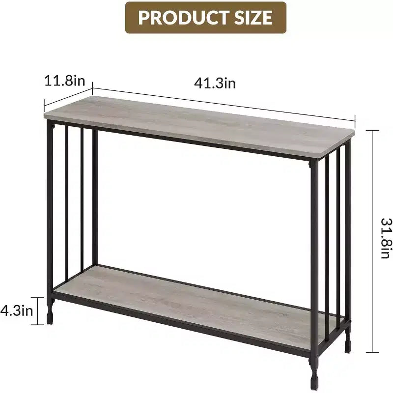 Console étroite pour entrée, Table basse de style industriel