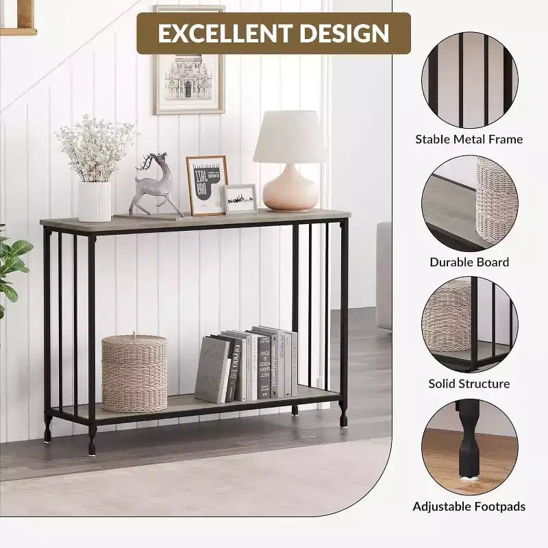 Console étroite pour entrée, Table basse de style industriel