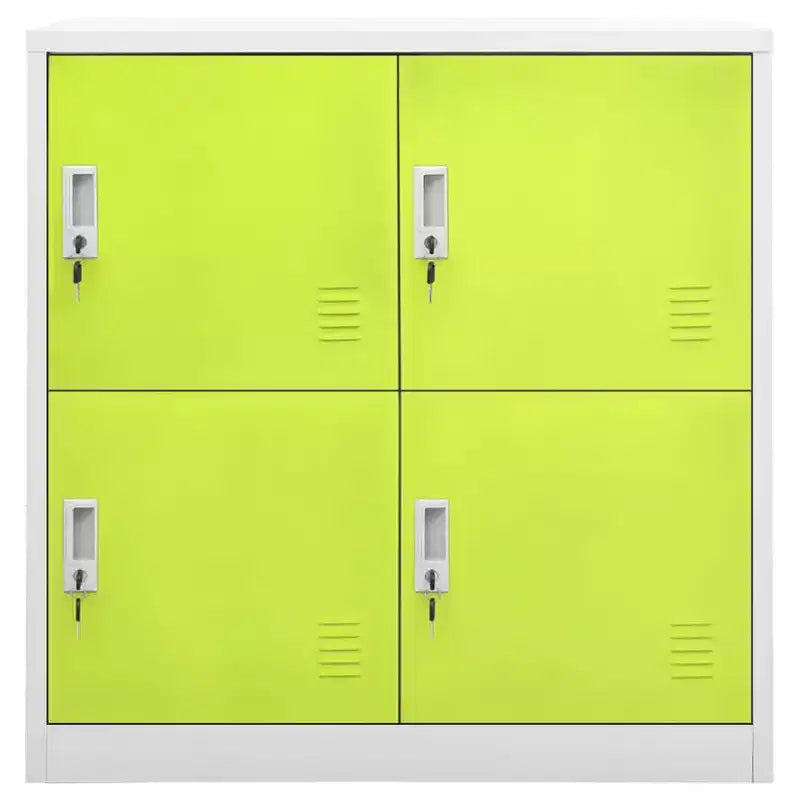 Meuble Vestiaire, Lot de 2 en Acier Gris Clair et Vert