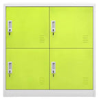 Meuble Vestiaire, Lot de 2 en Acier Gris Clair et Vert
