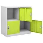 Meuble Vestiaire, Lot de 2 en Acier Gris Clair et Vert
