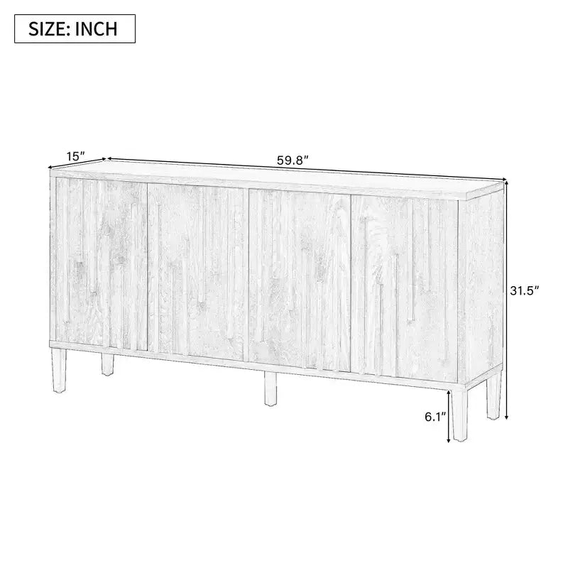 Buffet moderne, meuble de rangement avec portes à fermeture douce